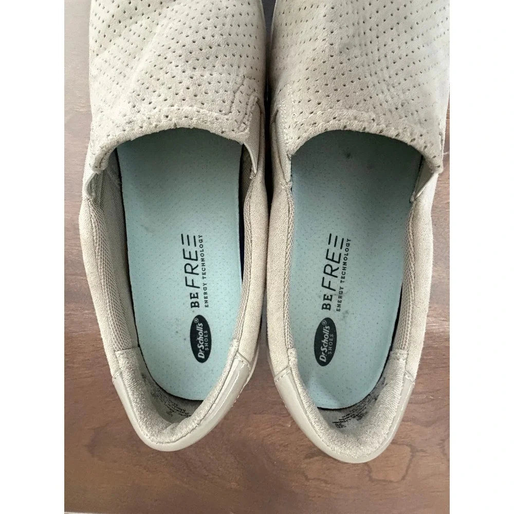 Dr. Scholl's Be Free Beige Perforated Slip-On Sneakers Comfort Shoes Women's